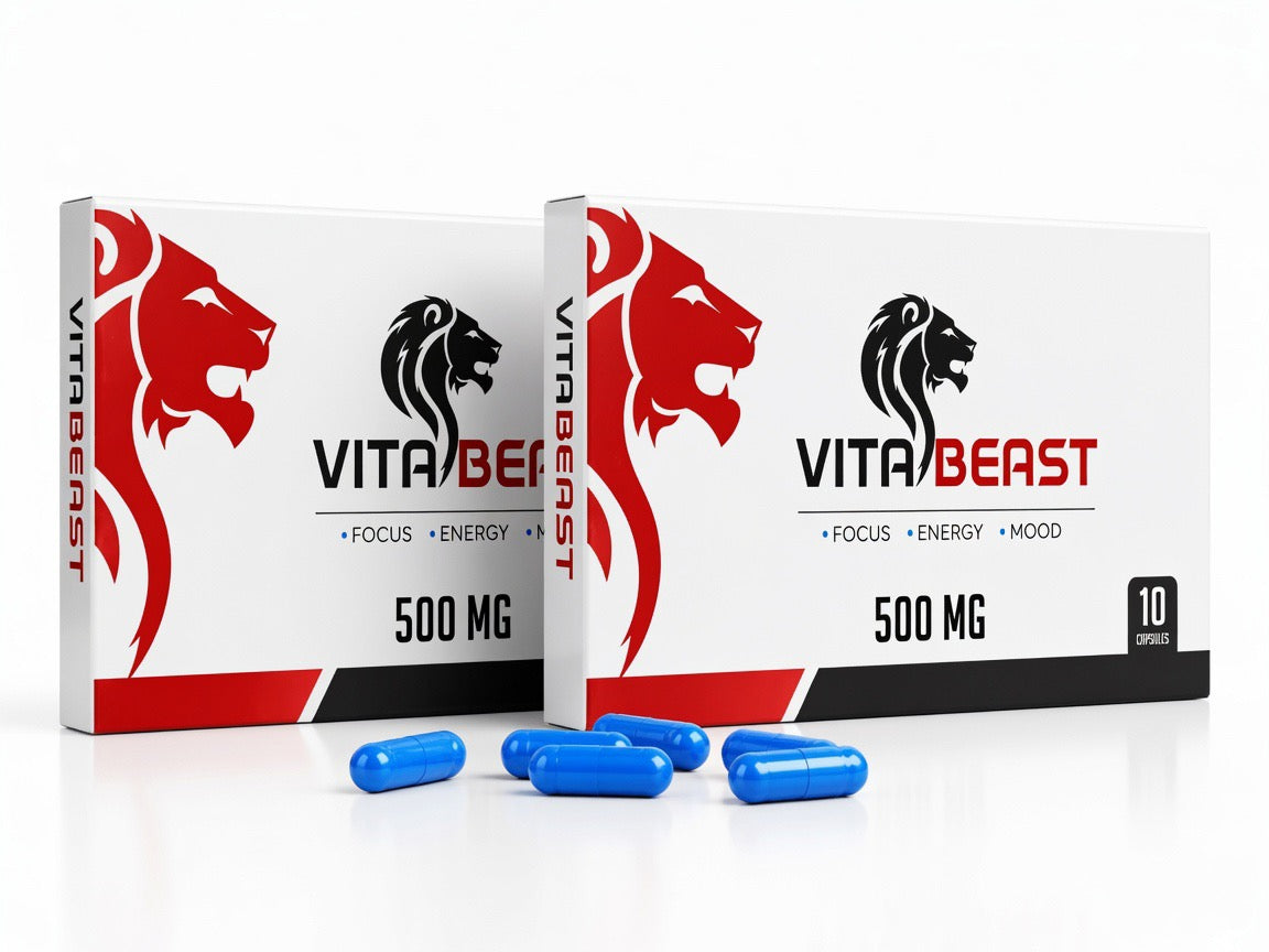 Vitabeast Bleu complément alimentaire énergie naturelle 500 mg en gélules
