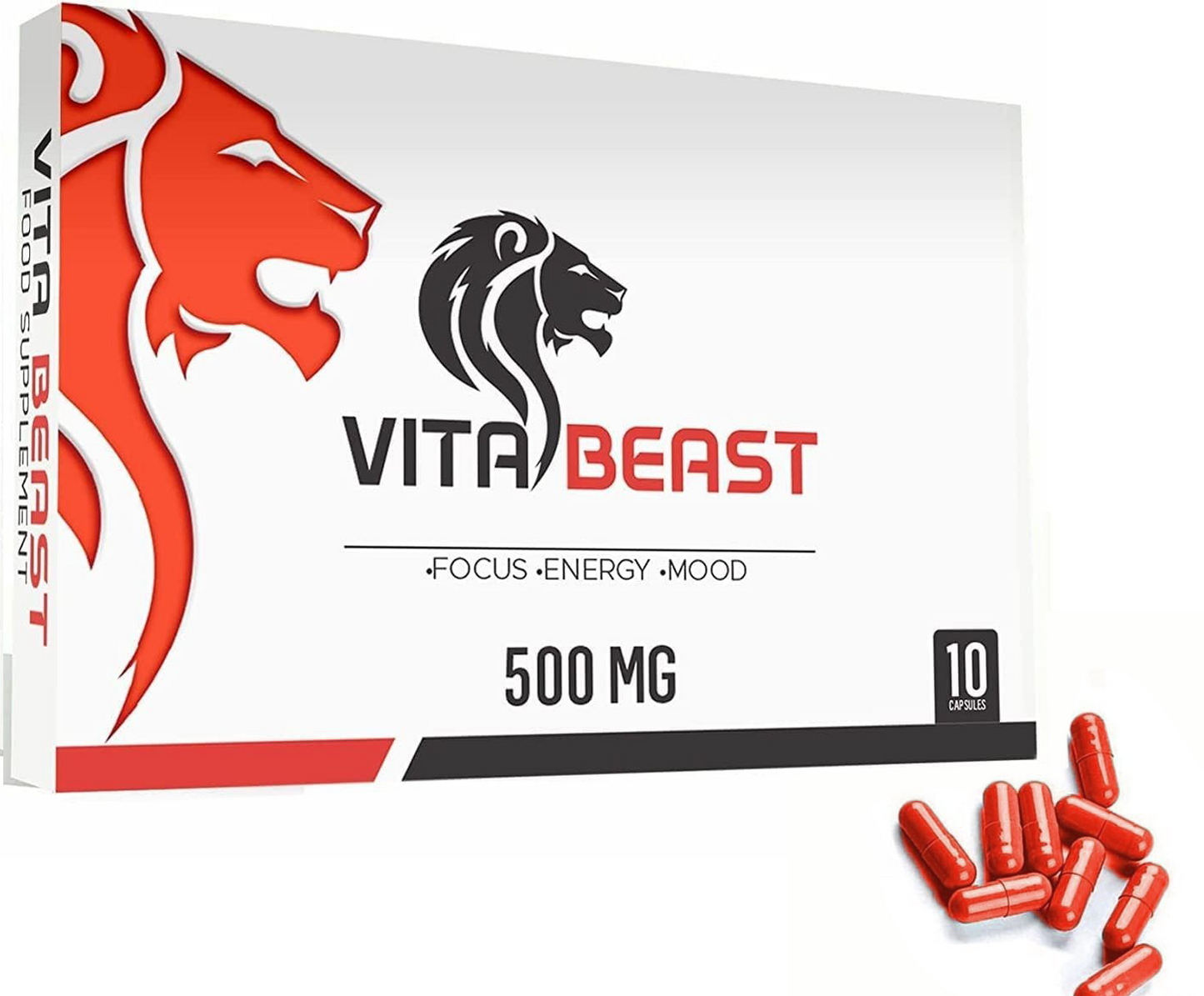 VitaBeast RED complément alimentaire énergie et concentration 500 mg
