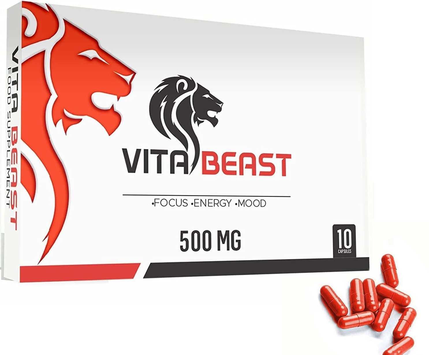 VitaBeast RED complément alimentaire énergie et concentration 500 mg